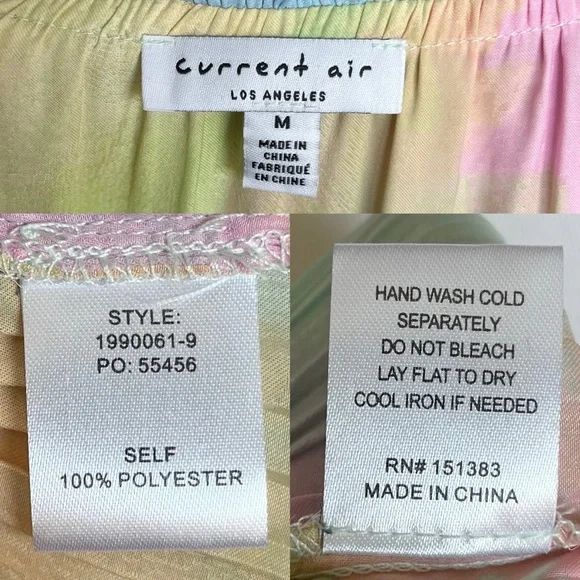 Anthropologie Current Air Pleated Rainbow Tie-Dye Mini Dress Women’s Medium - Picture 6 of 8